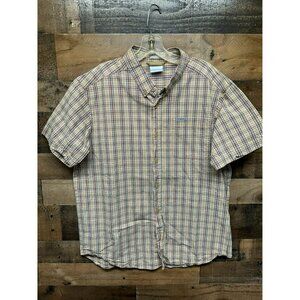 Columbia Regular Fit Men's Short Sleeve Button‎ Up Size Large